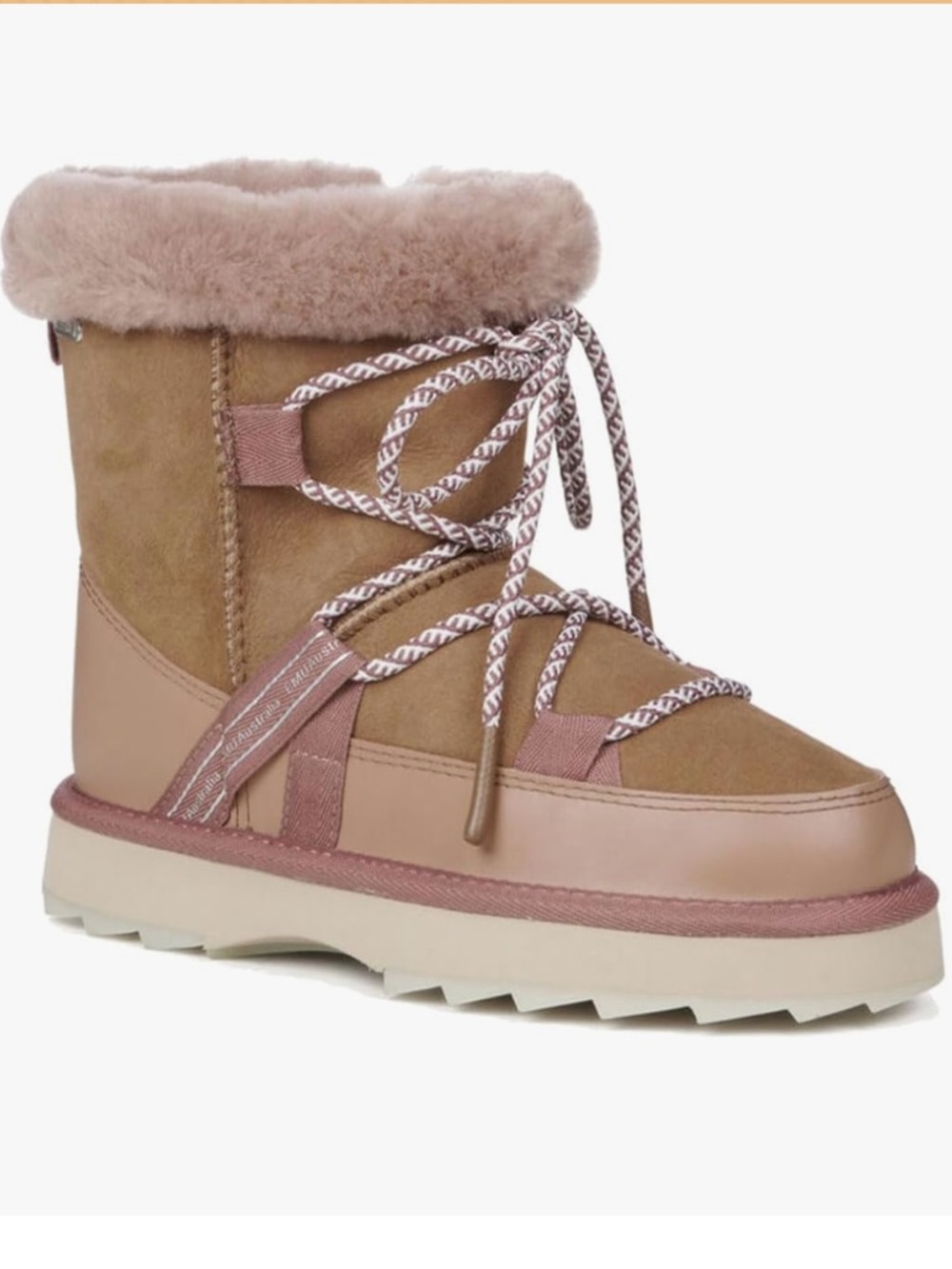 Suede Sheepeskin EMU Australia Anthropologie NWT Blurred Micro  Camel Boot8 (38) - Picture 15 of 16